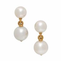 Verdura, Cultured Pearl, Diamond, and Yellow Gold Earrings