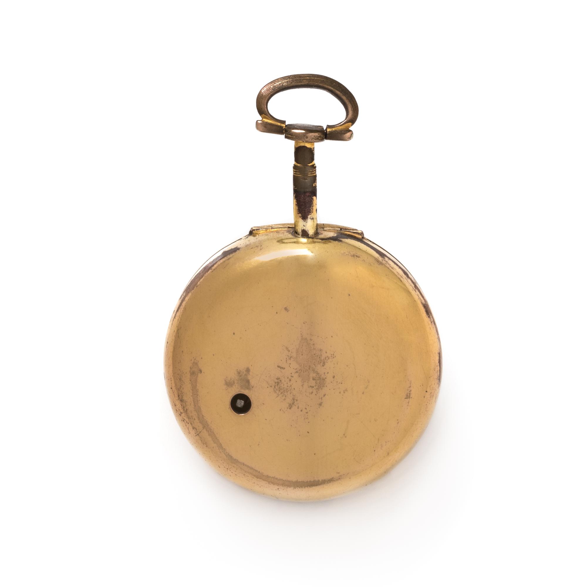 GILT-METAL OPEN FACE POCKET WATCH