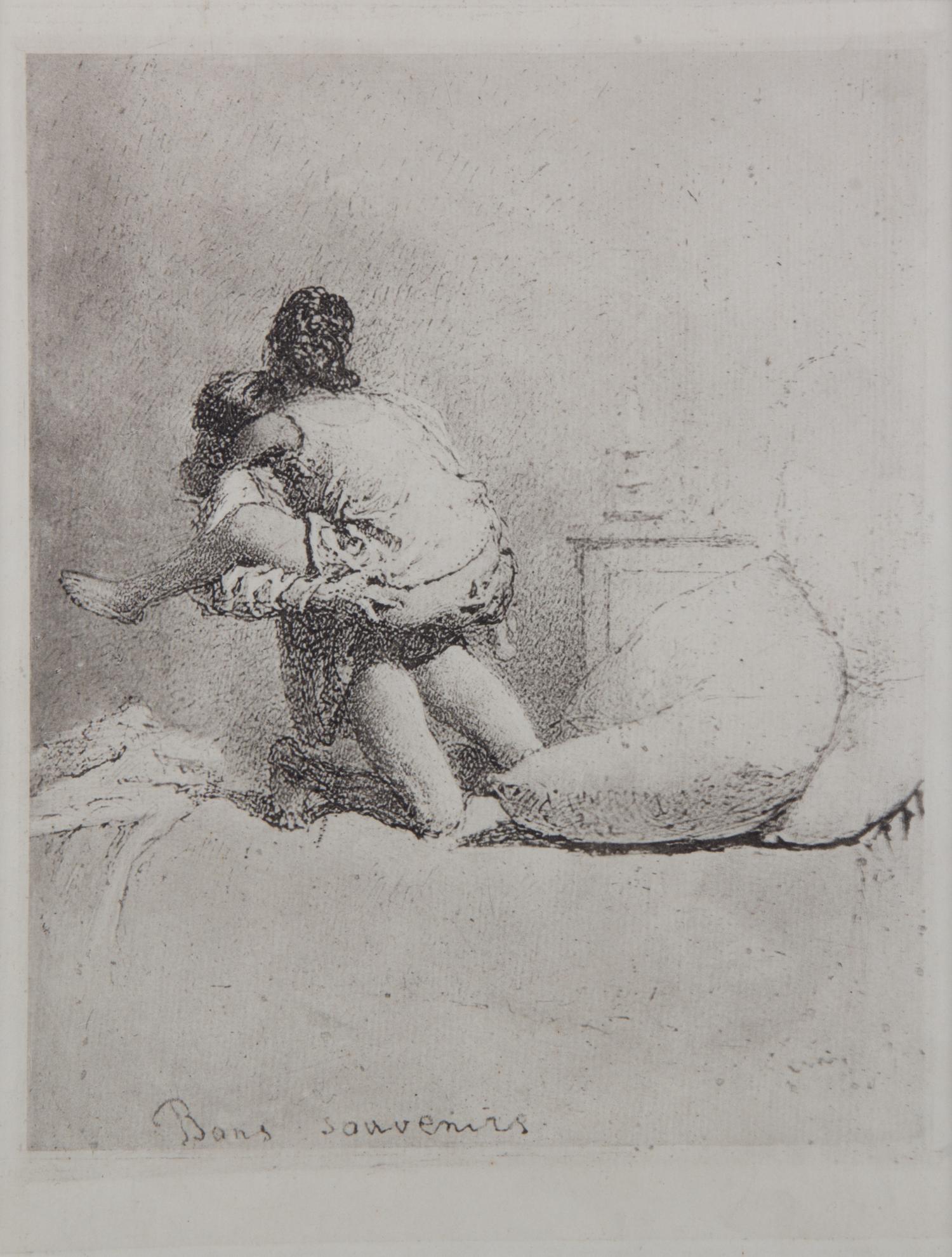 A Set of Three Hungarian Erotica Prints Each Height 5 3/4 x width 8 3/4 inches.