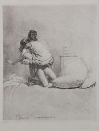 A Set of Three Hungarian Erotica Prints Each Height 5 3/4 x width 8 3/4 inches.