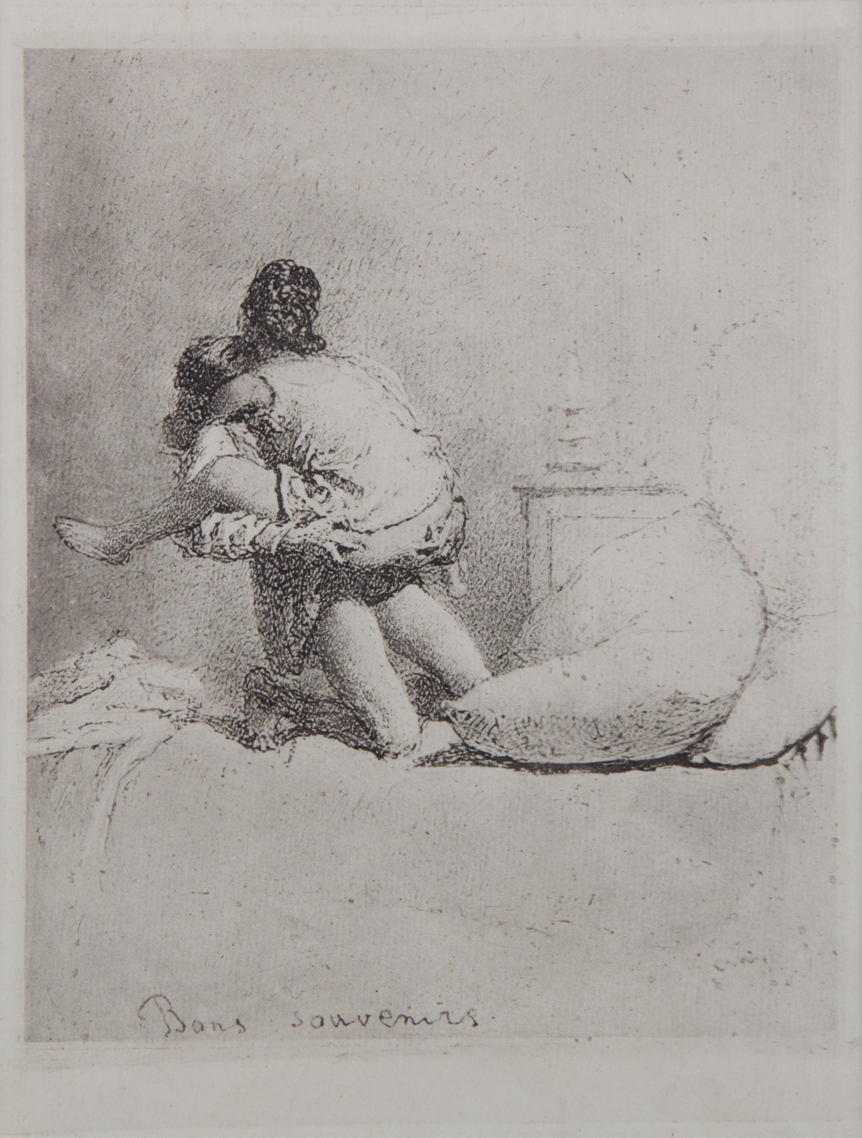 A Set of Three Hungarian Erotica Prints Each Height 5 3/4 x width 8 3/4 inches.