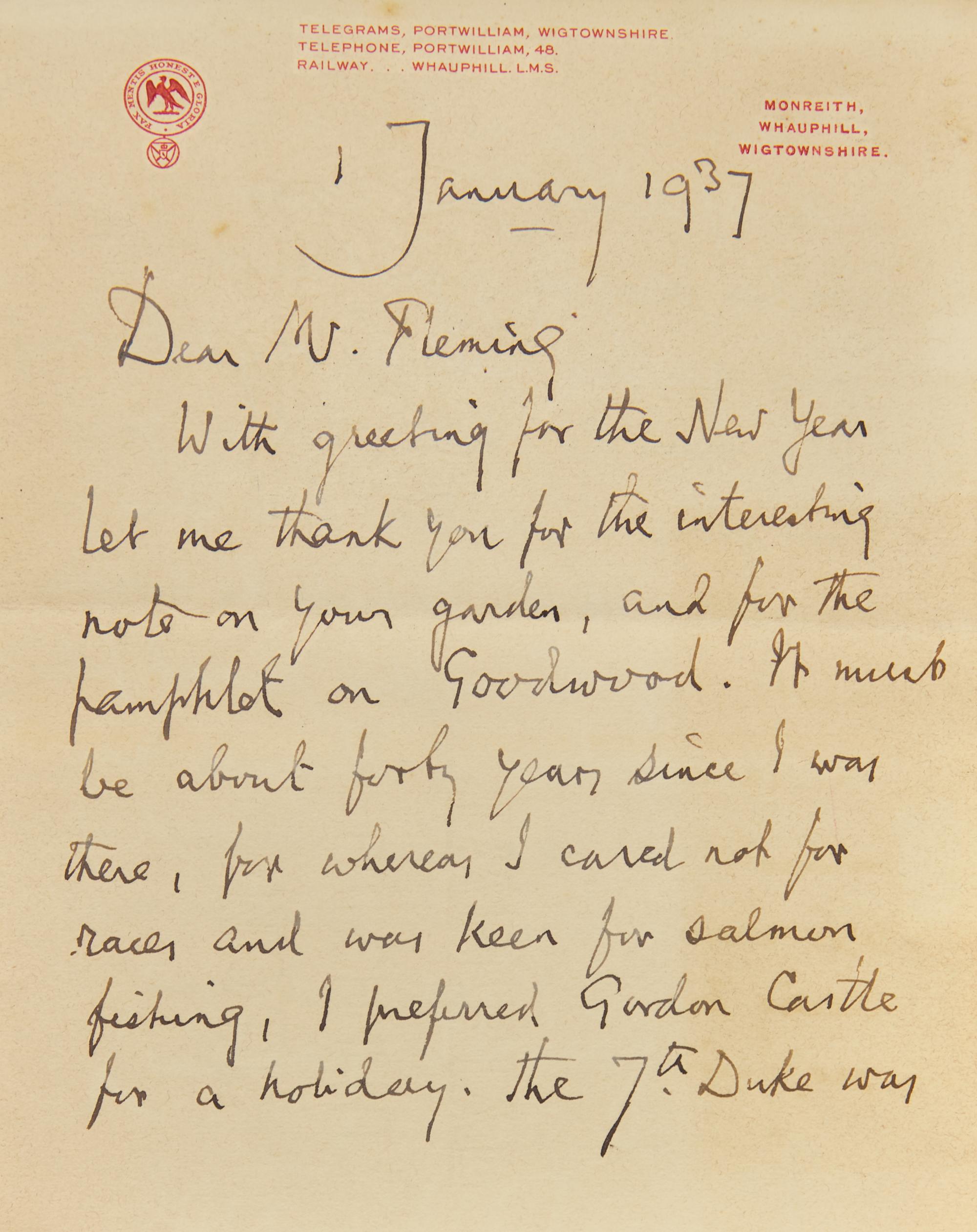 [Gardening] Maxwell, Herbert. A Garden Note-Book... with an A.L.s laid-in