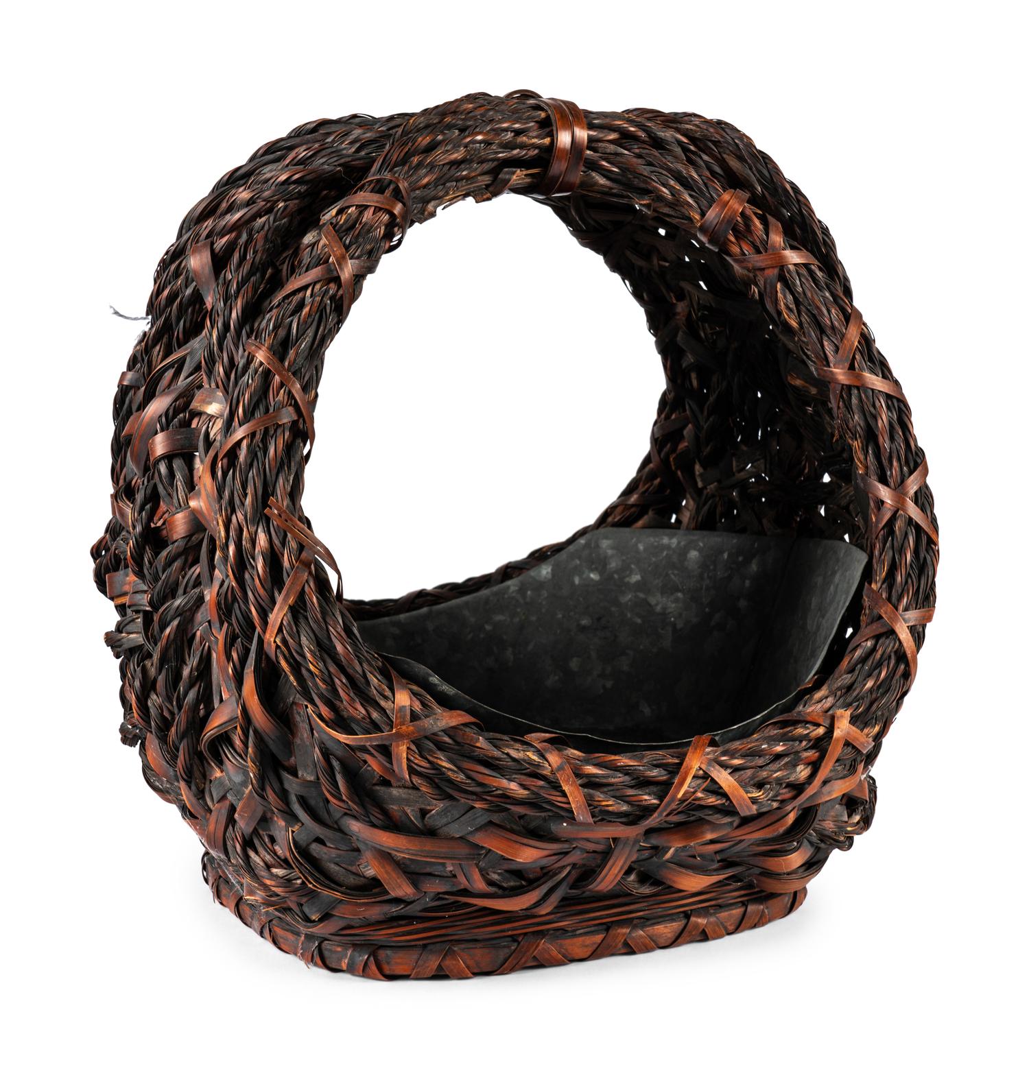 A Japanese Bamboo Ikebana Basket