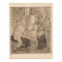 Edgar Degas (French, 1834-1917) — Mary Cassatt au Louvre, Musée des Antiques and At the Café des Ambassadeur s (two works), ca. 1879-80