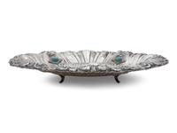 An Italian Silver and Hardstone Inset Centerpiece Bowl