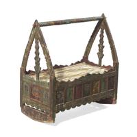 A Tibetan Painted Wood Cradle, 18th/19th Century — 十八-十九世紀 藏式木雕搖籃