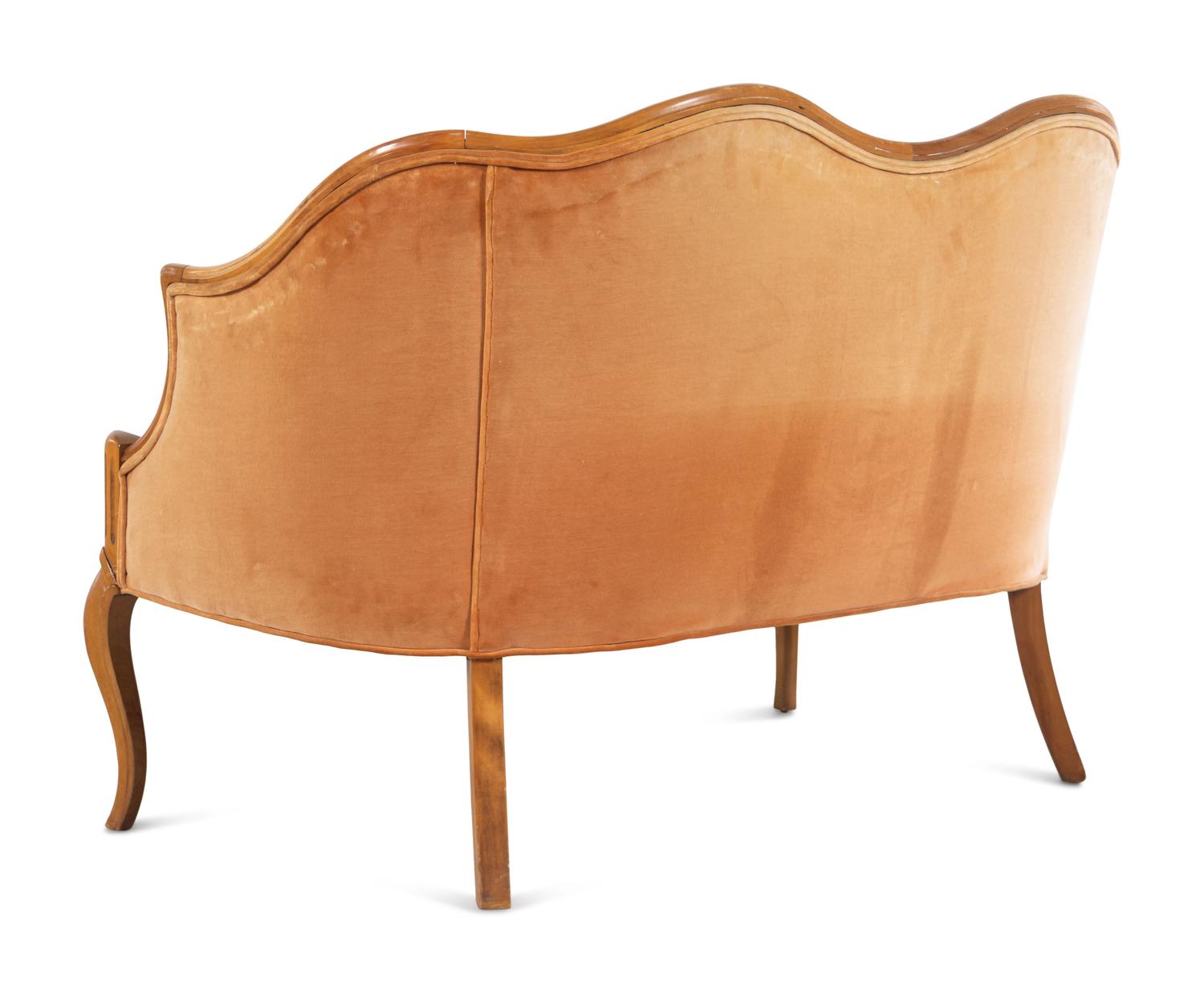 A Louis XV/XVI Transitional Style Maple Settee