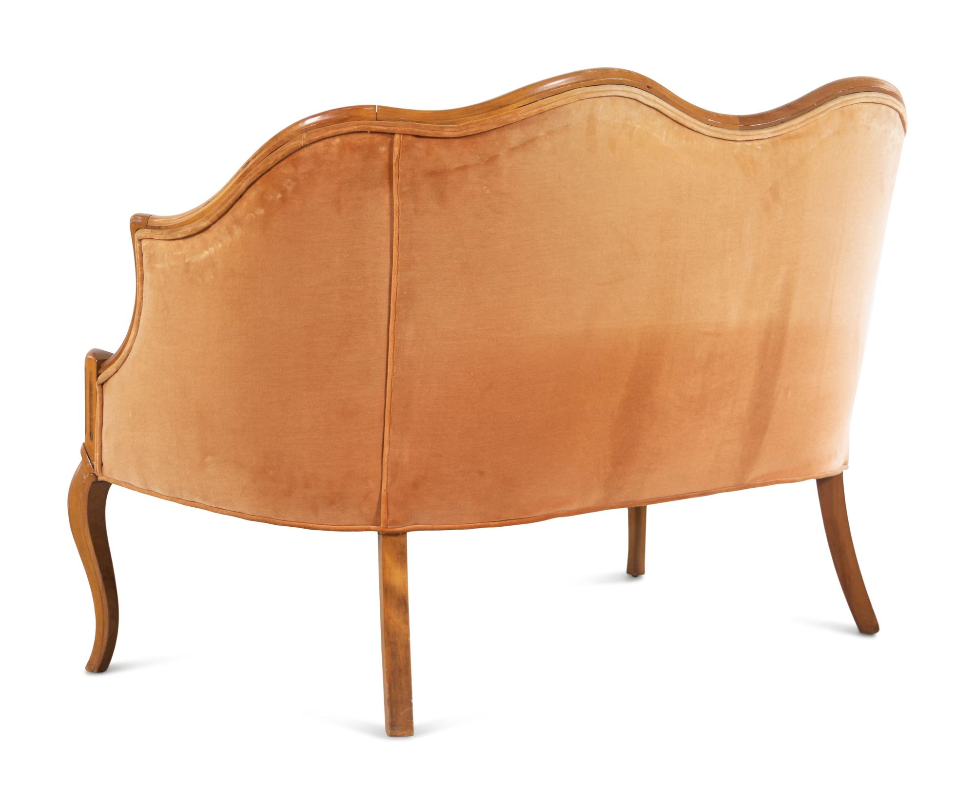 A Louis XV/XVI Transitional Style Maple Settee
