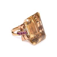 RETRO, CITRINE AND RUBY RING