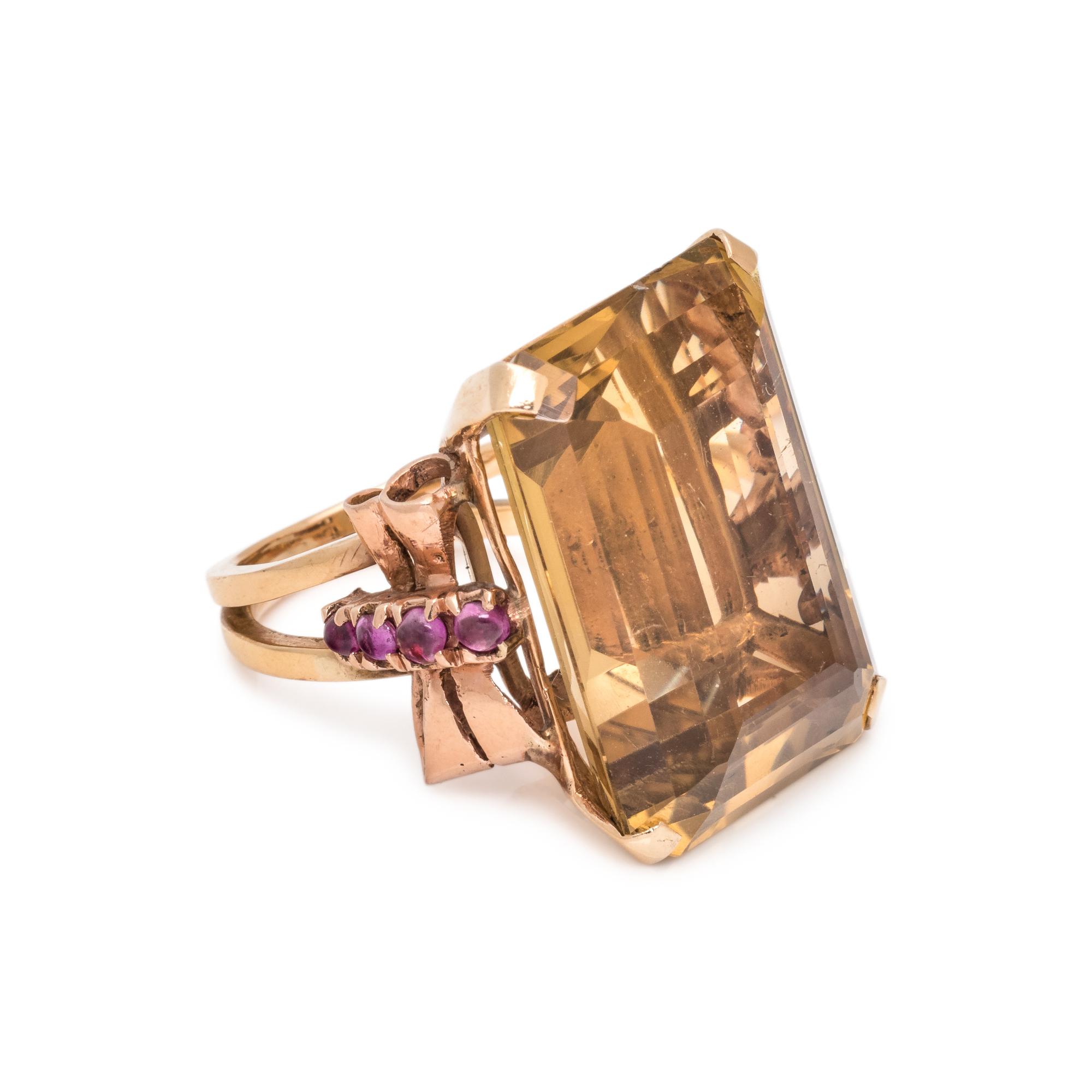 RETRO, CITRINE AND RUBY RING