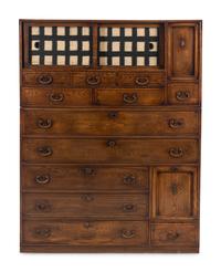 A Japanese Wood Tansu Chest