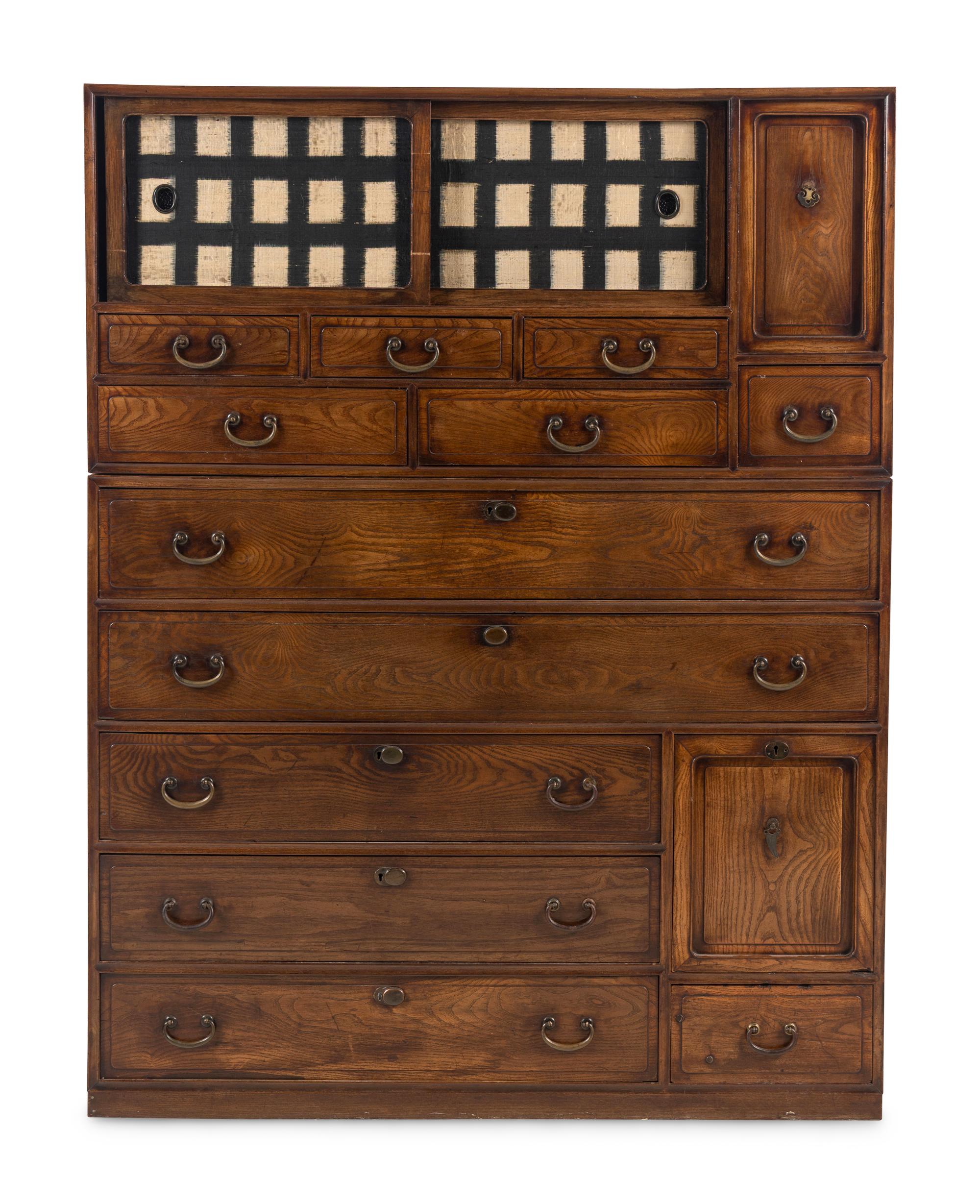 A Japanese Wood Tansu Chest