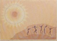 Six works: Arising, 1967; Creation of Adam , 1967; From the Primeval Pit, 1967; Earth People, 1966; Earth People, 1966; and People of the Sun, 1966