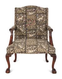 A George III Style Mahogany Open Armchair