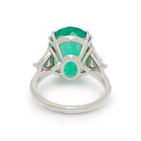 COLOMBIAN EMERALD, DIAMOND, AND PLATINUM RING