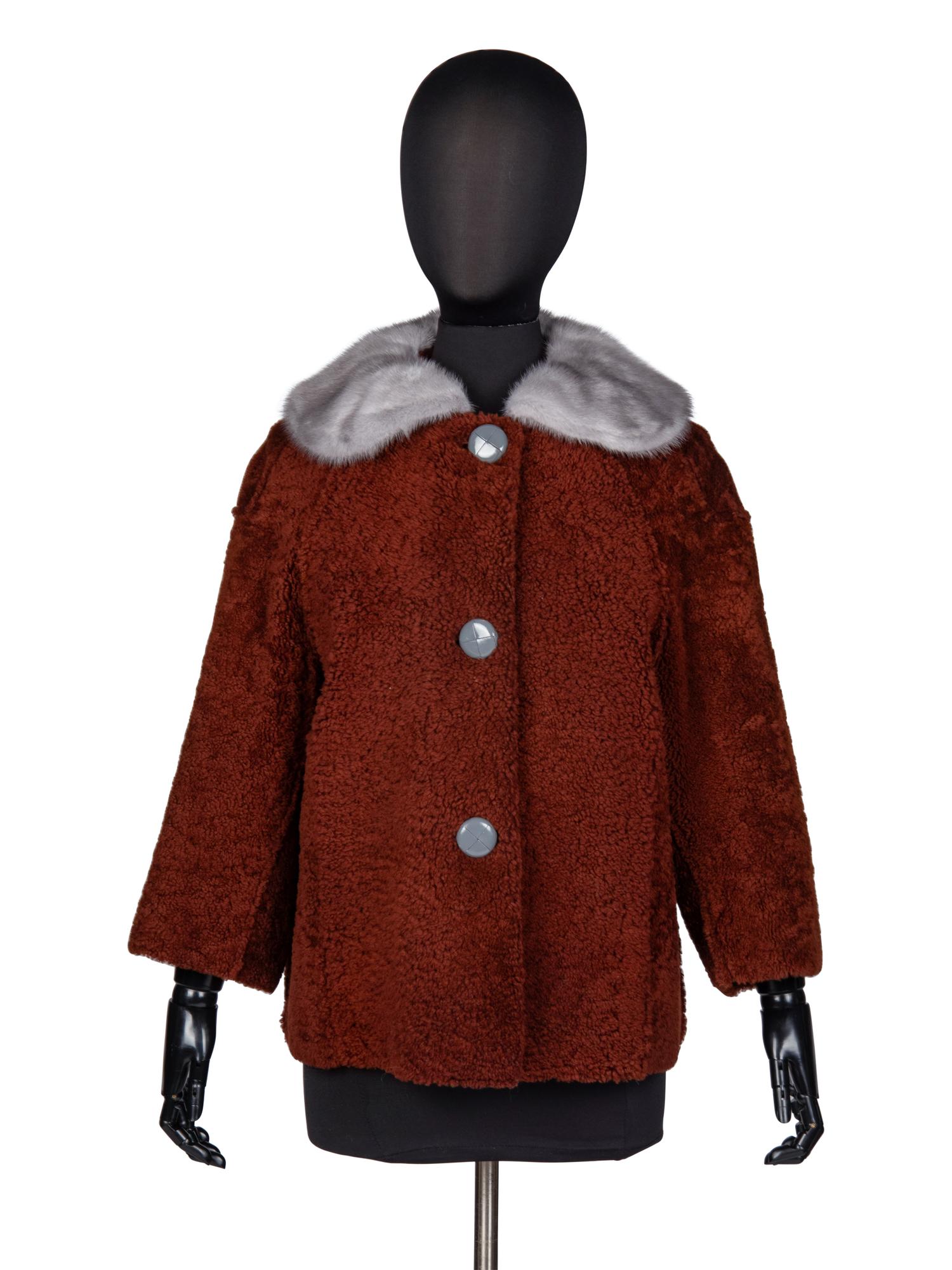 PRADA, MINK COLLAR & SHEARLING JACKET