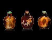 Three Agate Snuff Bottles