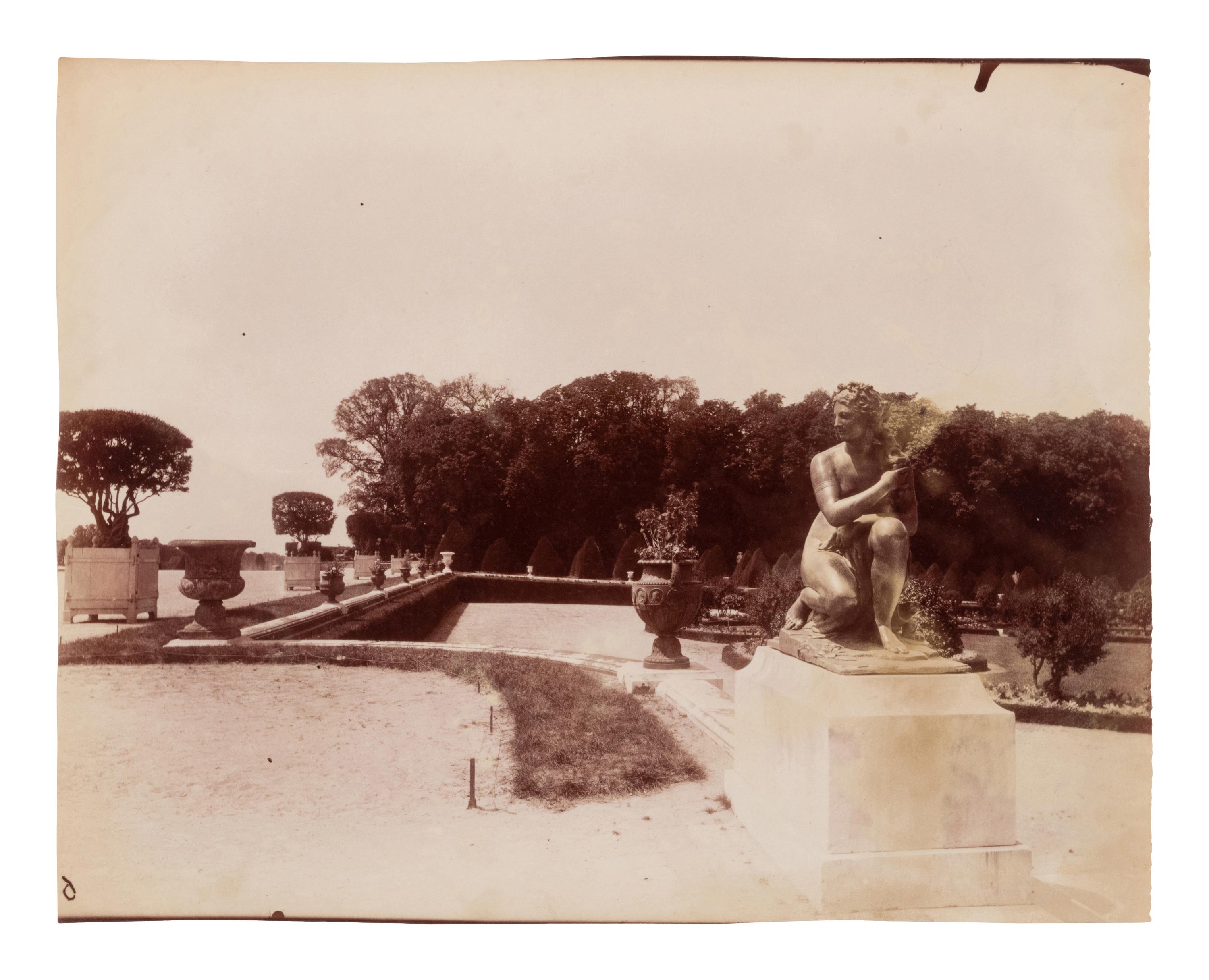 A group of five photographs depicting the grounds of Versailles ( Cours d'Honneur, Versailles , 1901; La Vénus accroupie, par Coysevox (Versailles) , 1902; Versailles - Bassin de Neptune, 1902; Versailles - l'Orangerie, 1903; Grand Trianon - le Buffet , 1906)