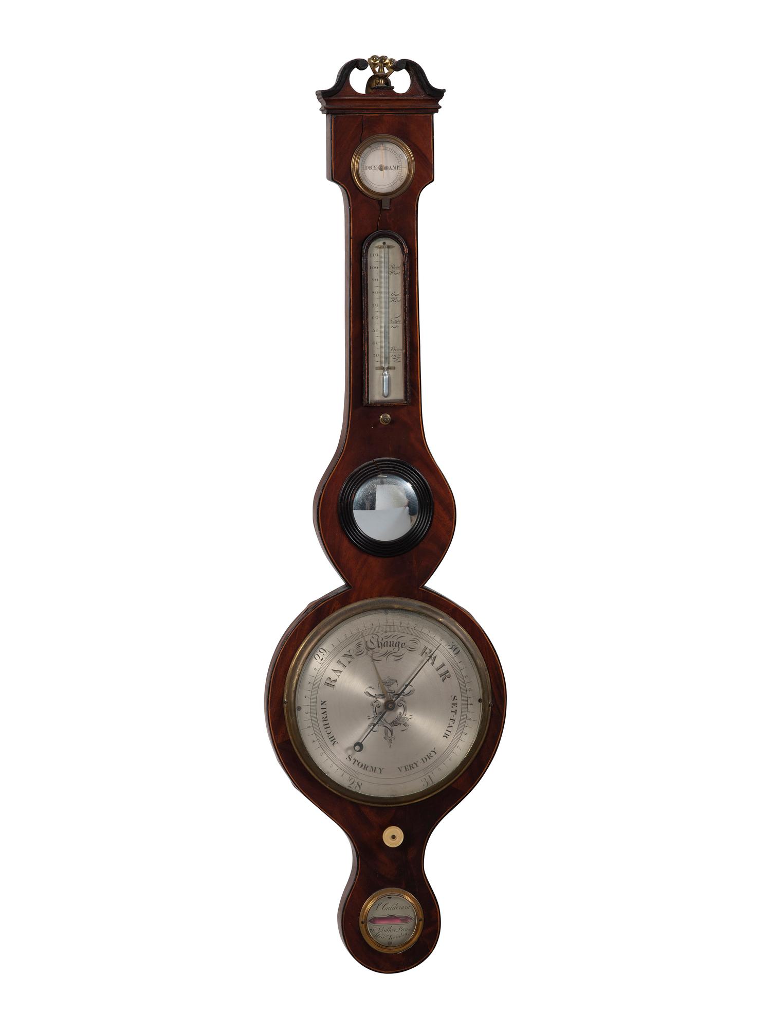 An English Mahogany Wheel Barometer