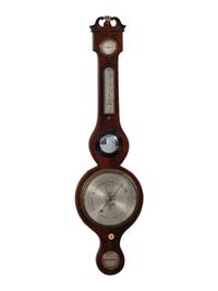 An English Mahogany Wheel Barometer