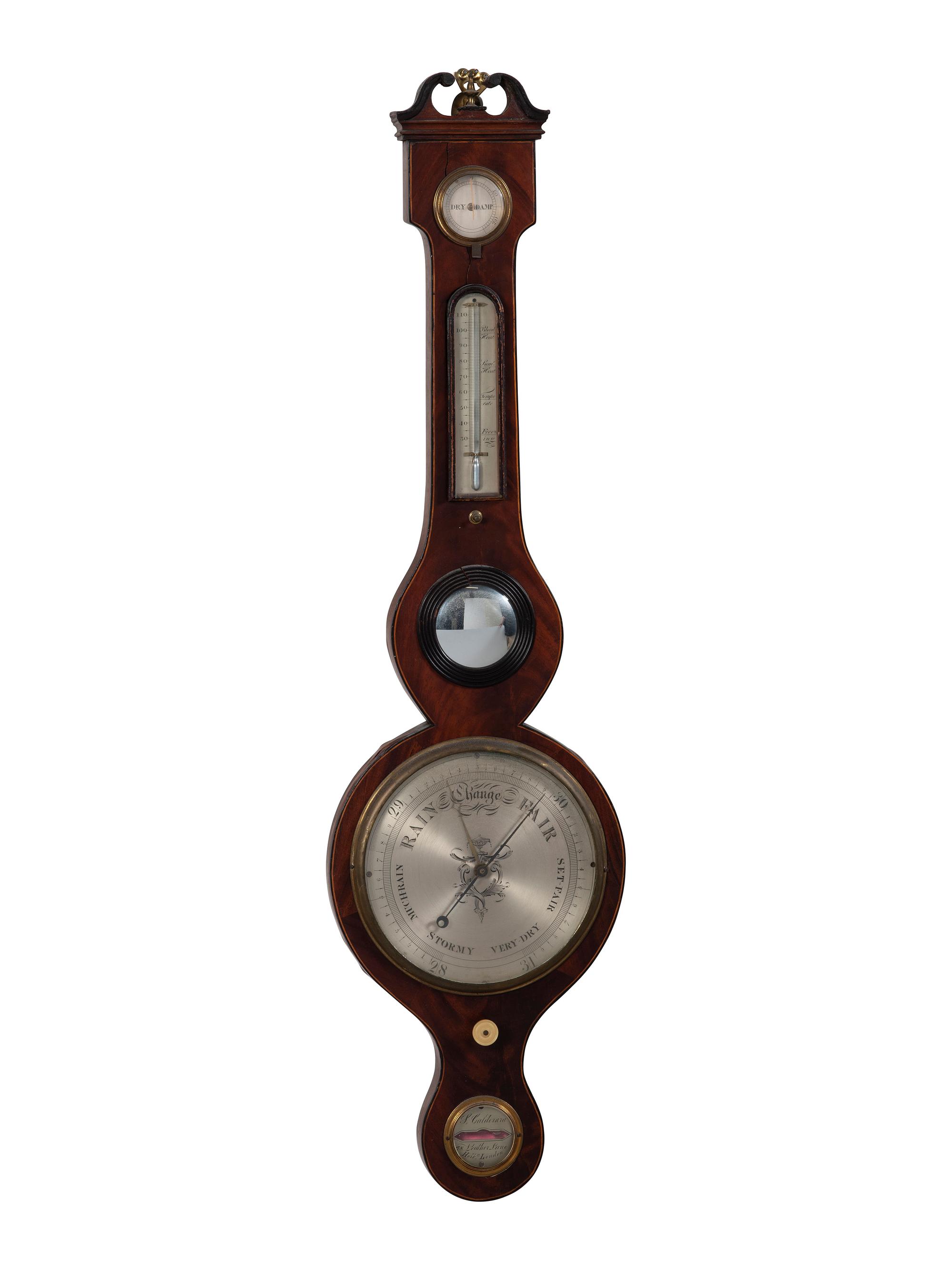 An English Mahogany Wheel Barometer