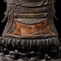 A Chinese Parcel Gilt-Lacquered Bronze Figure of Bixiayuanjun, Ming Dynasty 明 銅局部漆金碧霞元君