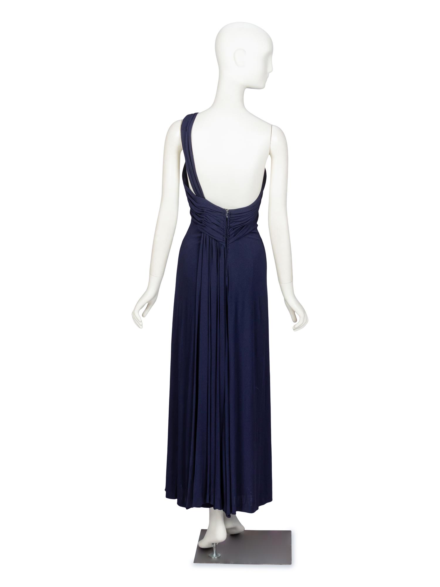 Scaasi, Navy Pleated Dress