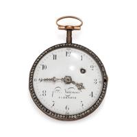 FRÉRES VEIGNEUR, PASTE AND ENAMEL OPEN FACE POCKET WATCH