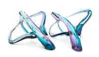 An American Studio Glass Sculpture, Barry Etner (b. 1959) Approximate width overall 18 inches.