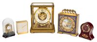 A Collection of Five Clocks Height of tallest 9 1/8 inches. — 20TH CENTURY