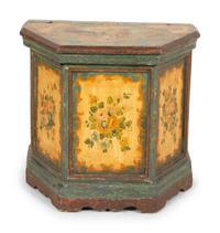 A Venetian Painted Side Cabinet with Hinged Top