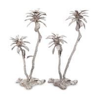 Patrick Mavros (London and Harare, Zimbabwe, Est. 1978) — A Near Pair of Equatorial Palm Tree Two-Light Candelabra, 1996 and ca. 2002