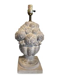 A Pair of Cast Stone Finials Mounted as Lamps