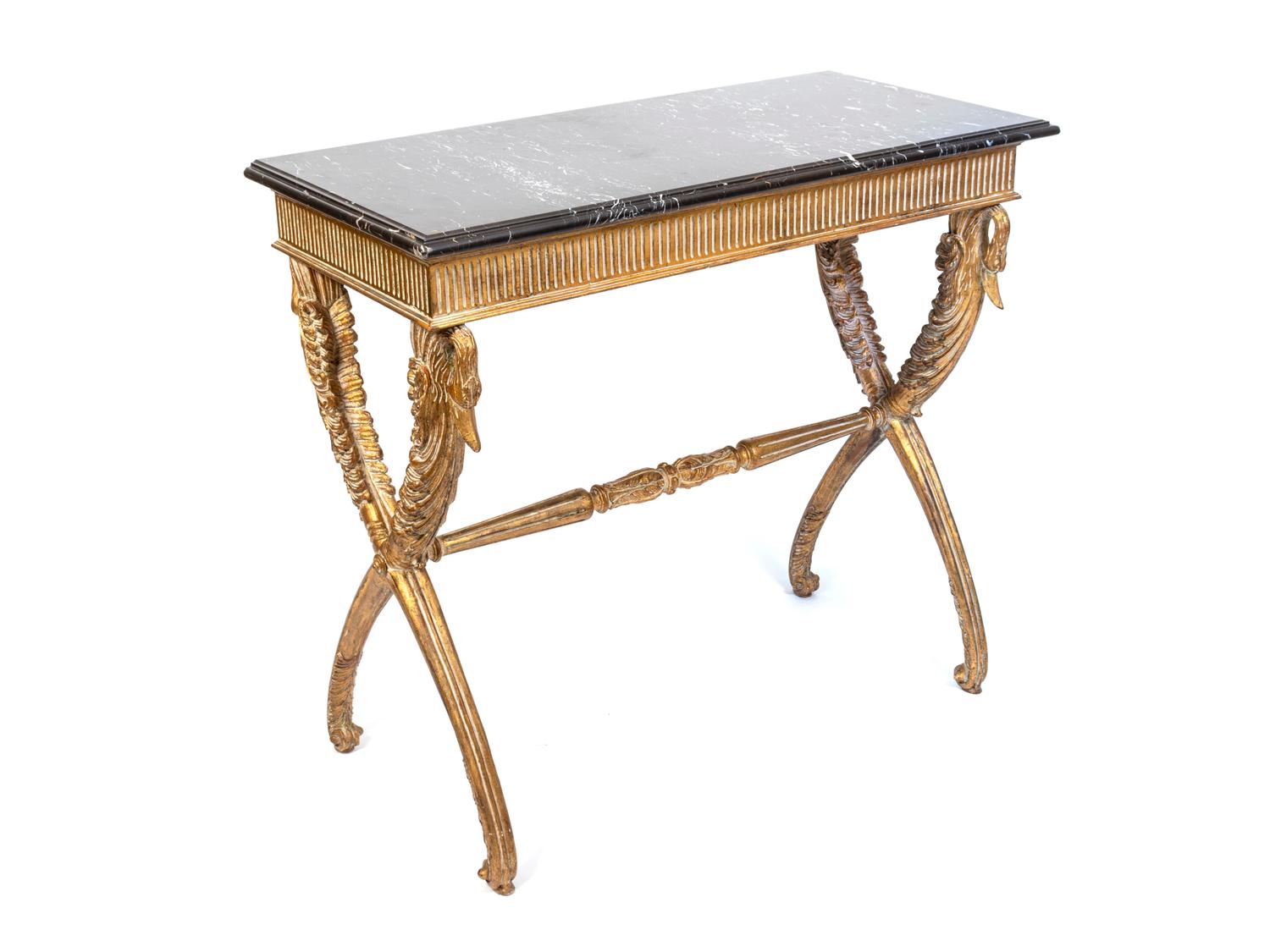 A Swedish Carved Giltwood Console Table — 19TH CENTURY