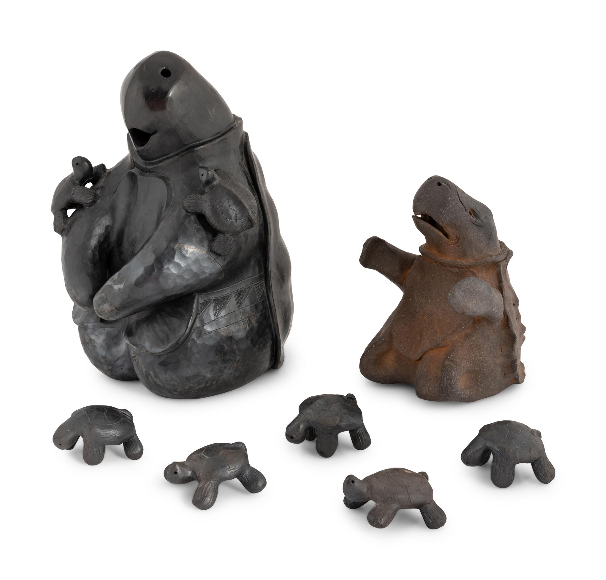 Blackware Pottery Turtles