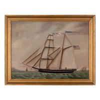 American School, 19th Century — Portrait of the Brigantine Ariel Under Sail