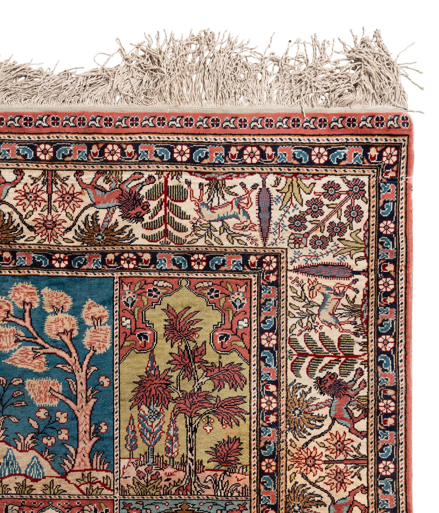 A Qom Silk Rug