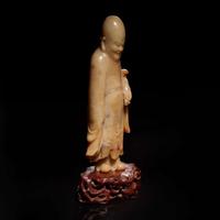 A Chinese carved soapstone figure of Shoulao 壽山石雕羅漢 Qing dynasty ?