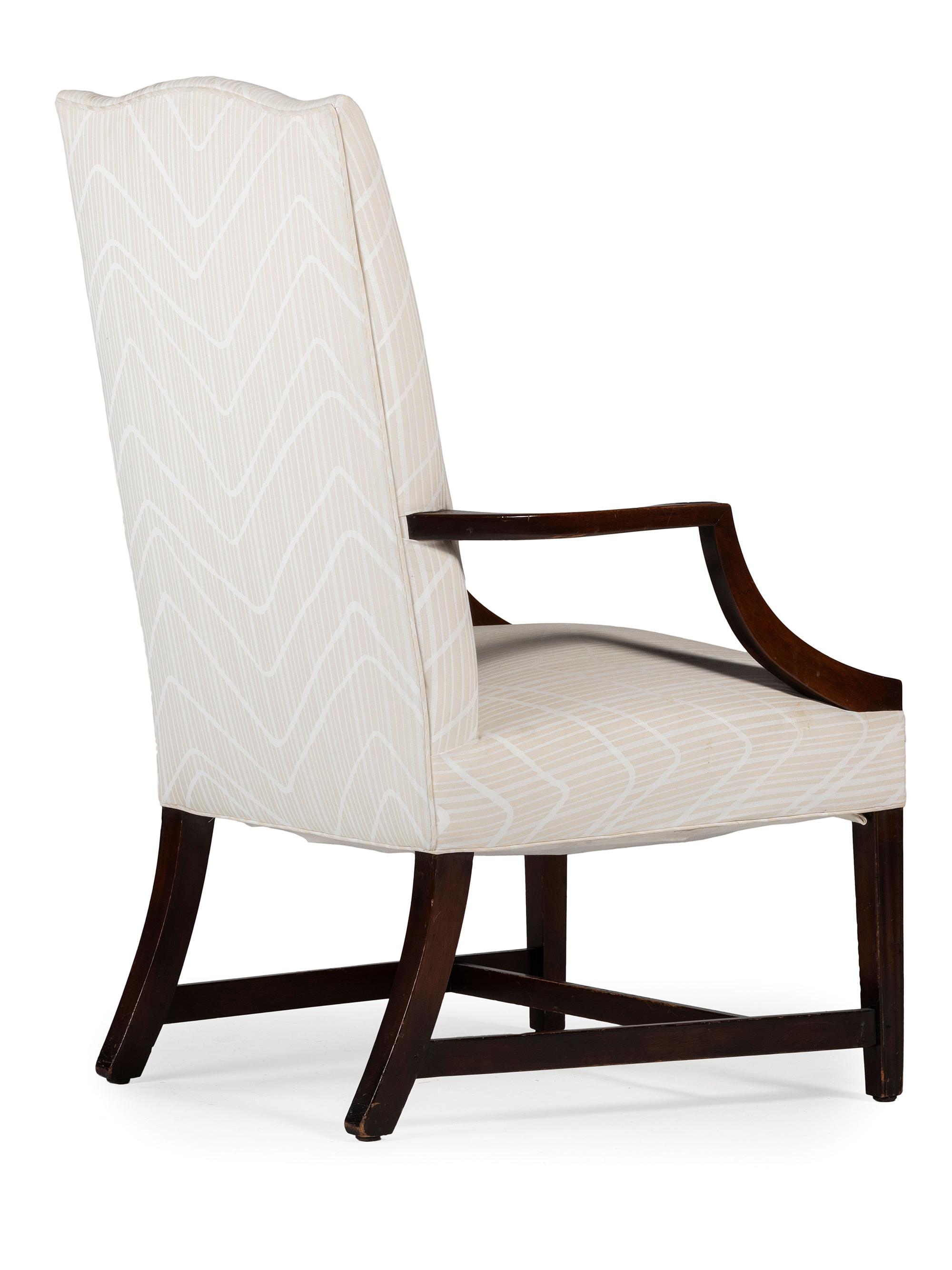 A Federal Carved Mahogany Lolling Chair