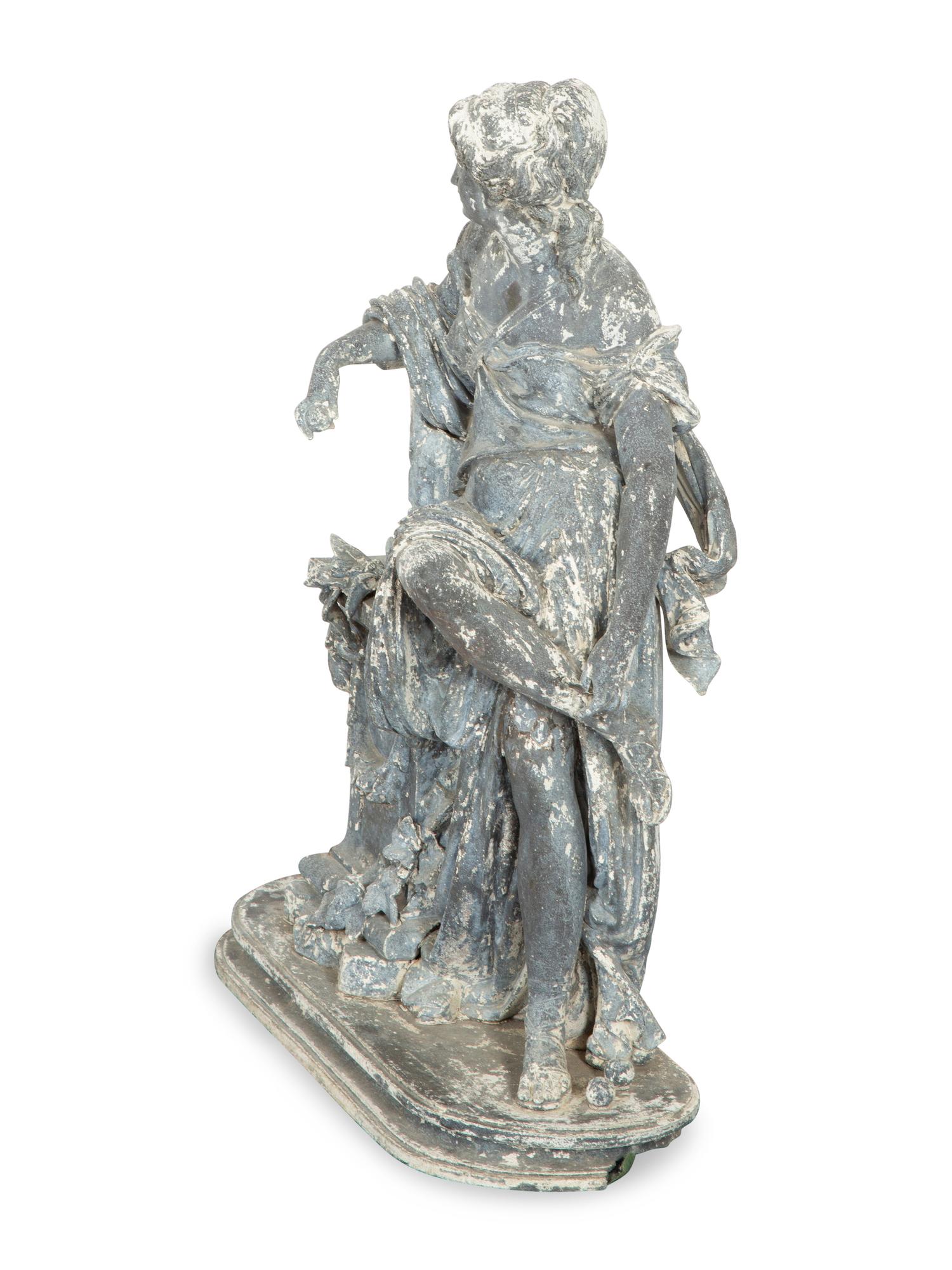 A Painted Zinc Neoclassical Statuette
