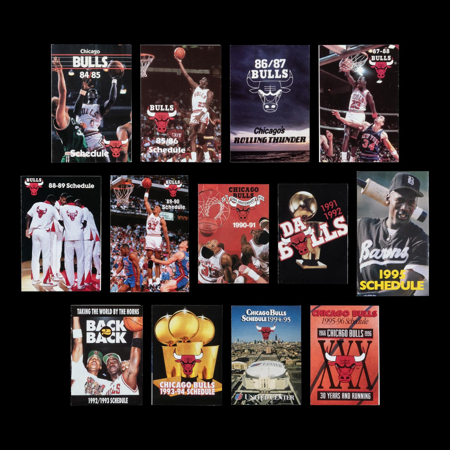 A Career Collection of Michael Jordan Chicago Bulls Pocket Schedules