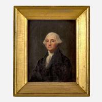 After Gilbert Stuart (1755-1828), American School 19th century Small Portrait of George Washington (1732-1799)