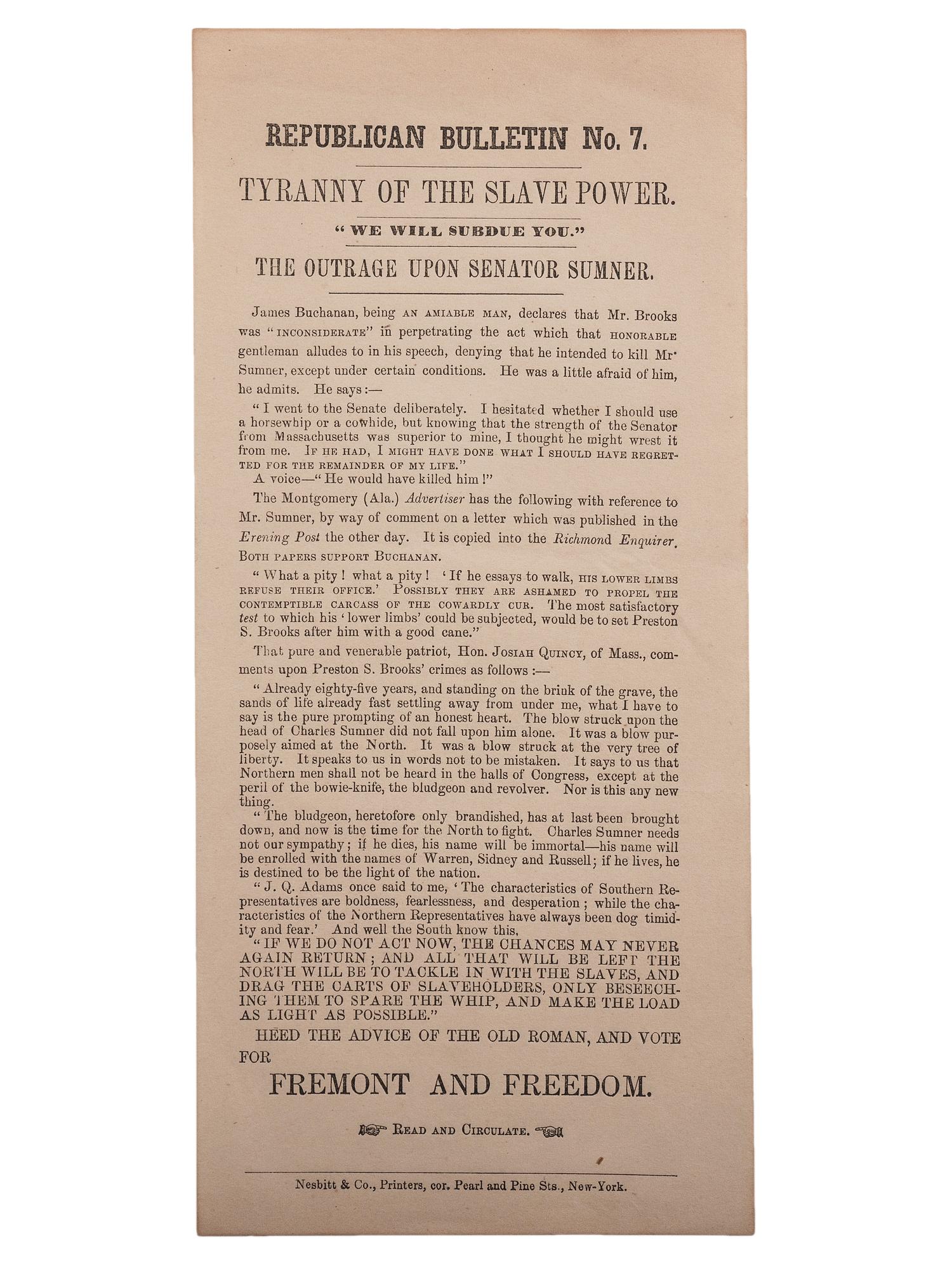 [SLAVERY & ABOLITION]. A broadside and group of pamphlets related to slavery and abolition in Kansas prior to the Civil War, comprising: