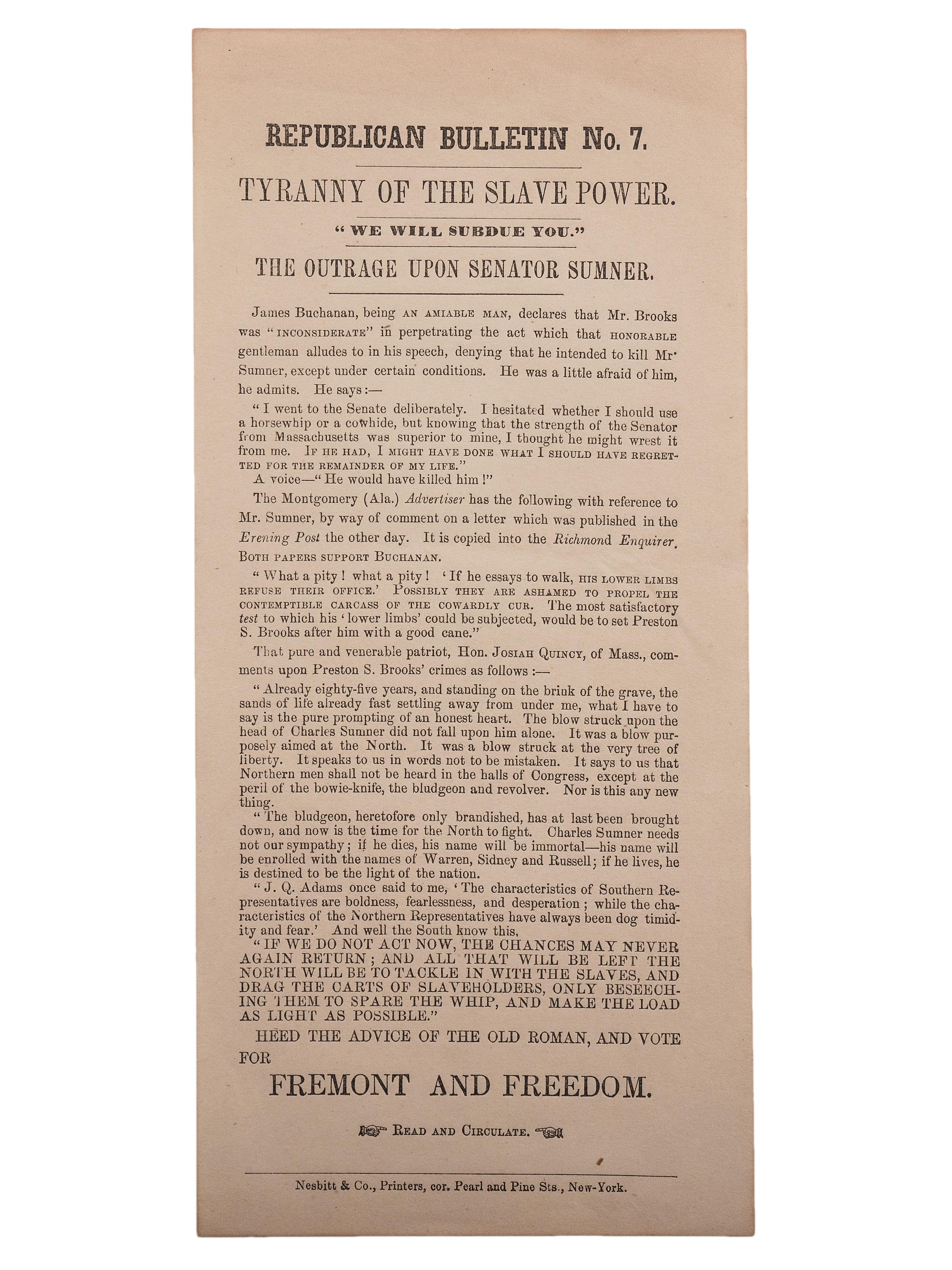 [SLAVERY & ABOLITION]. A broadside and group of pamphlets related to slavery and abolition in Kansas prior to the Civil War, comprising: