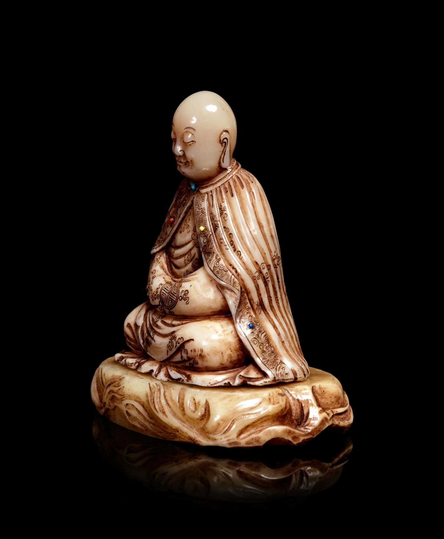 A Chinese Soapstone Carving of Luohan