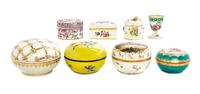 A Collection of Twenty-Eight Porcelain Boxes Diameter of first 3 1/2 inches.