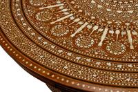 An Italian Inlaid Whimsical Peacock-Motif Table
