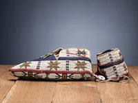 Sioux Fully Beaded Buffalo Hide Moccasins