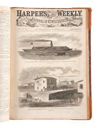 [CIVIL WAR]. Harper's Weekly. 305 issues in 6 bound volumes. New York: Harper & Brothers, 1860-1865.