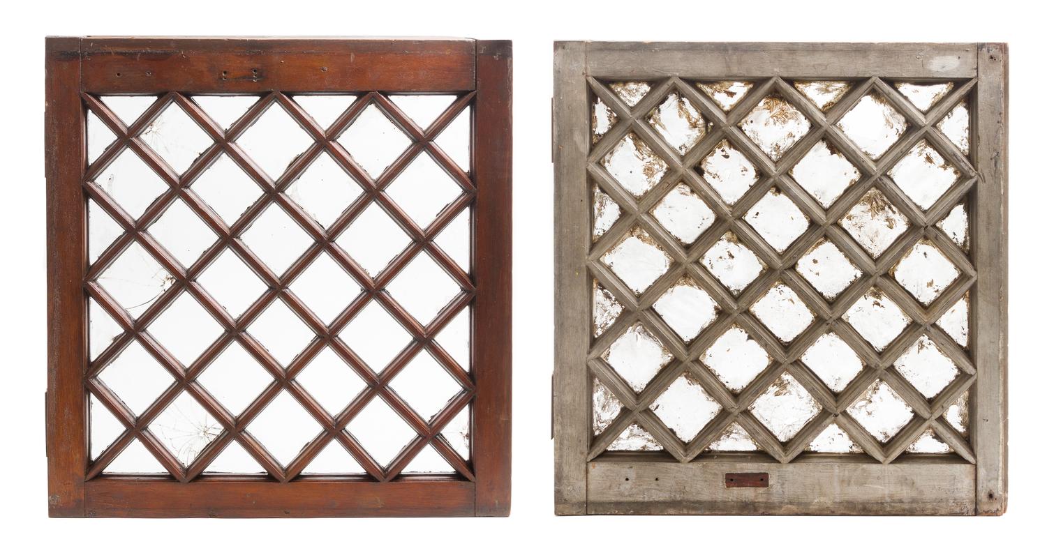 A Pair of Frank Lloyd Wright Designed Windows from the Francis Woolley House, Oak Park, IL Height 24 3/4 x width 23 1/2 inches. — LATE 19TH CENTURY